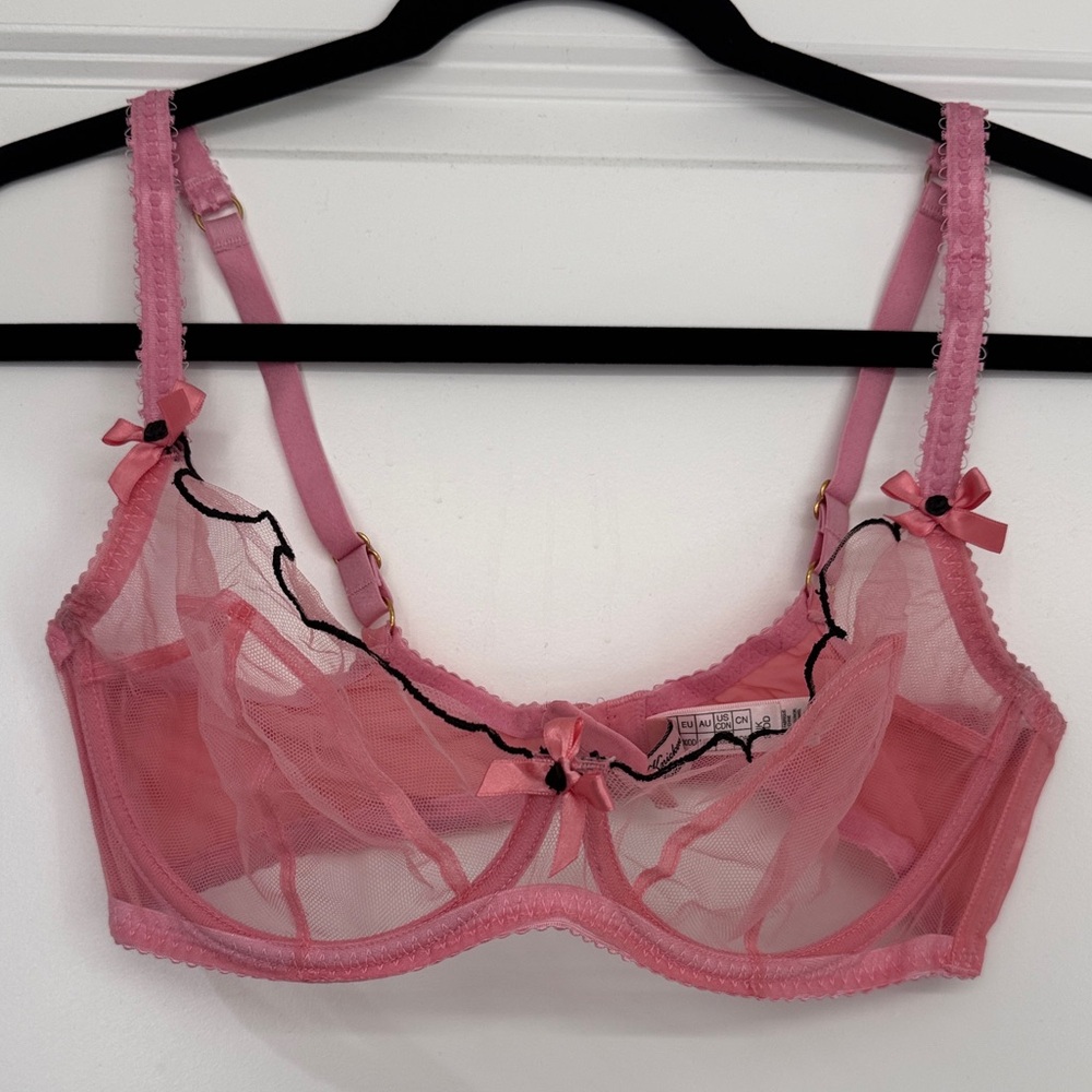 Agent Provocateur Lorna RARE Pink Sheer Lace Bra NWOT